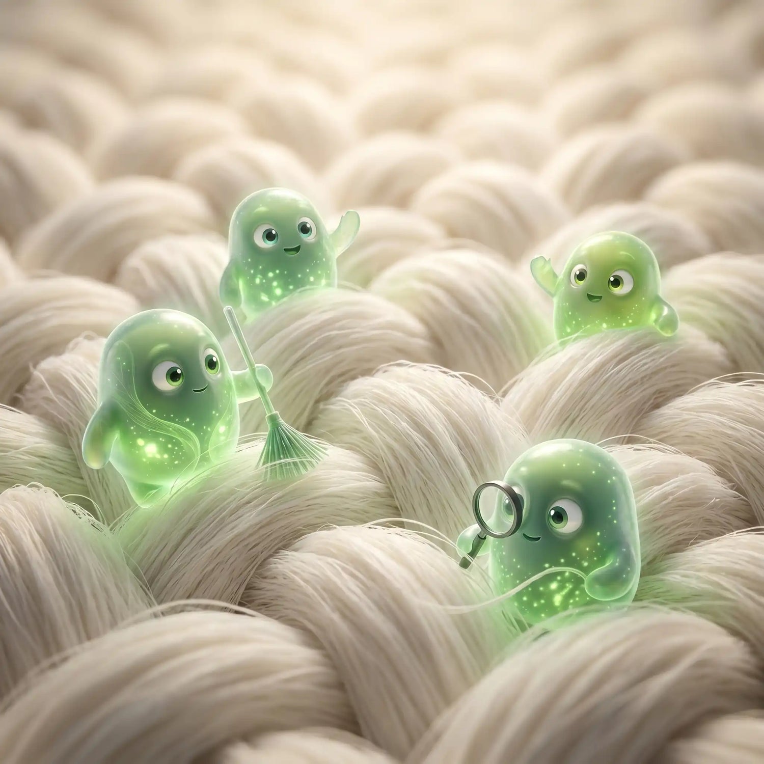 Liwy-mascots i cotton-fibrer
